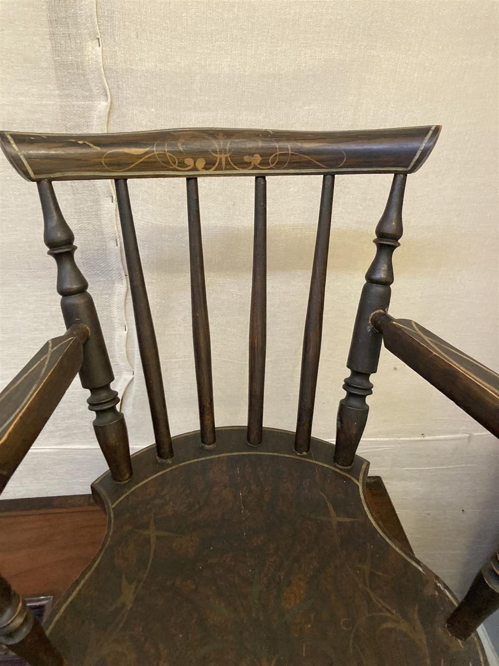 A childs Windsor comb back chair, width 42cm depth 35cm height 62cm